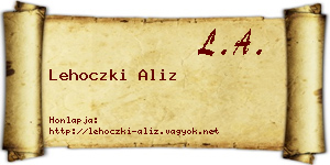 Lehoczki Aliz névjegykártya
